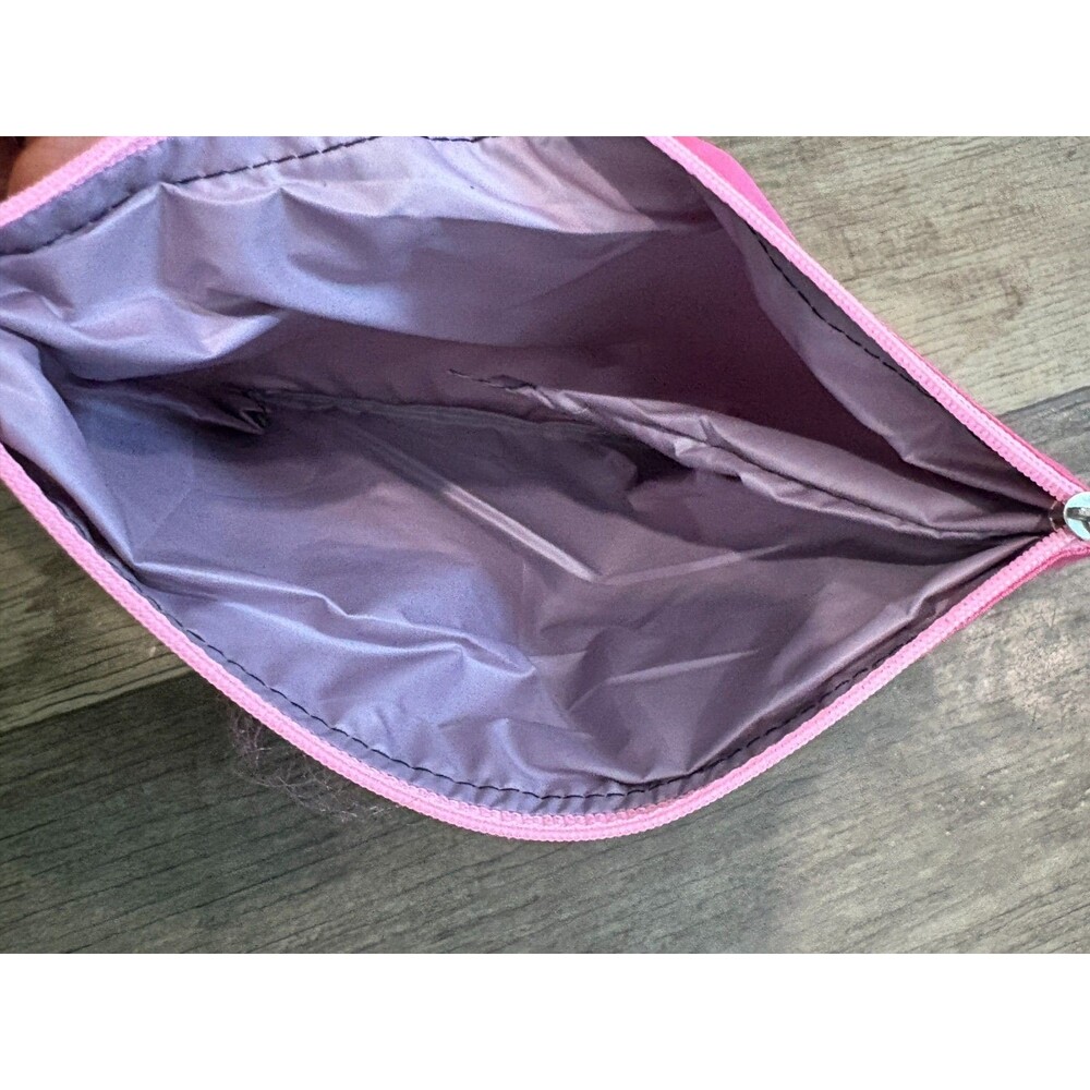 Viet Nam Pouch Zippered Bag Clutch Purse Silk Makeup Bag Pink 3 Section Rare - Picture 4 of 7